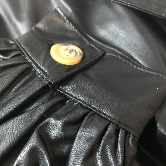 Who What Wear Belted Faux Leather Blazer Black - Picture 7 of 10
